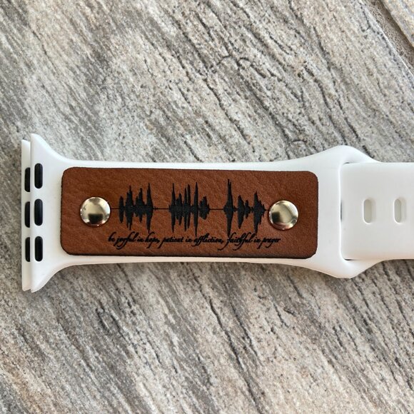 Be Joyful In Hope...Faithful In Prayer Band For Apple Watch 38-42mm - White - Picture 3 of 3